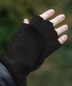 Black Sheepskin Fingertip Gloves - Engel Worldwide