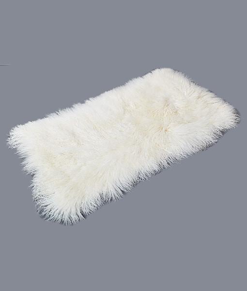 Bright White Tibetan Lambskin Throw Rug - Engel Worldwide