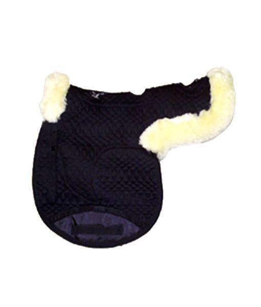Large sheepskin lined contoured saddle pad with spine vents. Engel Worldwide