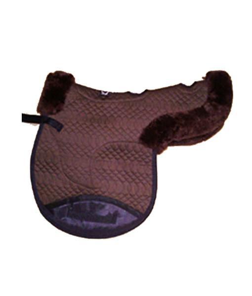Large sheepskin lined contoured saddle pad with spine vents - Engel Worldwide