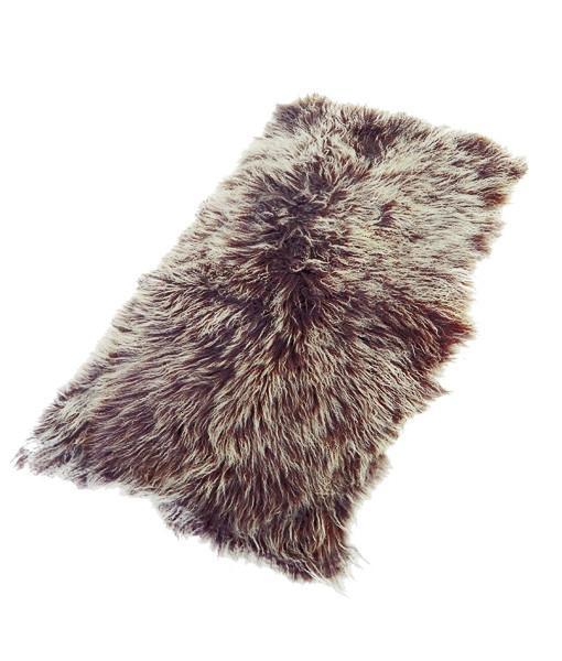 Tibetan Sheepskin Rug Brown with Tan Tips - Engel Worldwide