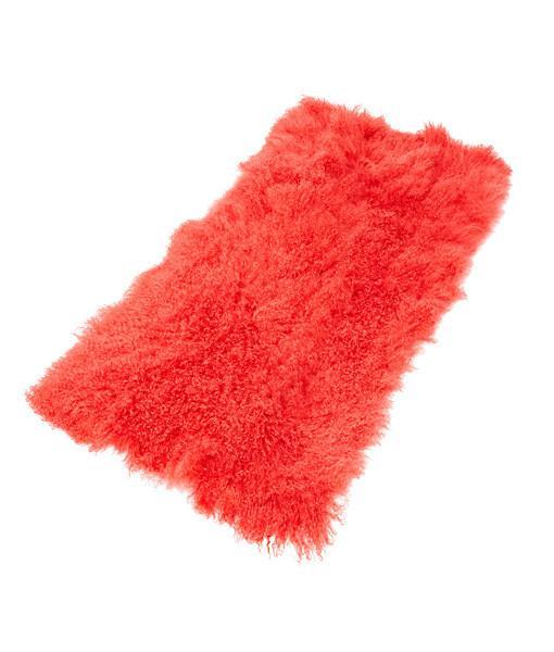Tibetan Sheepskin Rug Red