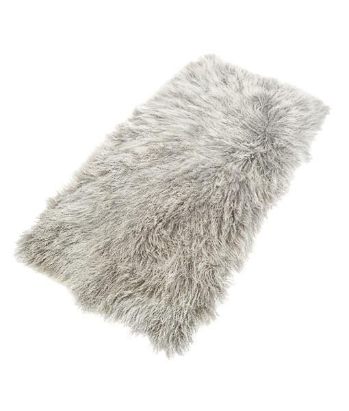 Tibetan Sheepskin Rug Silver with White Tips - Engel Worldwide