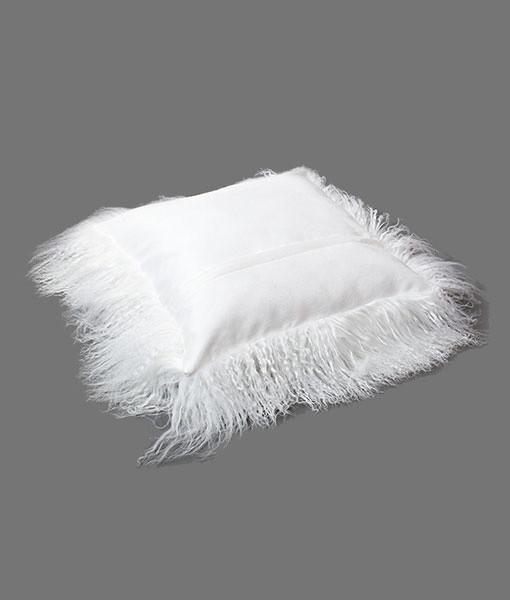 Back - Tibetan Lambskin Pillow Cover Bright White - Engel Worldwide