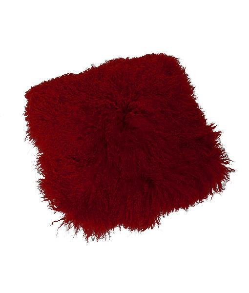 Top Tibetan Lambskin Pillow Burgundy - Engel Worldwide