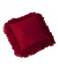 Bottom Tibetan Lambskin Pillow Cover Burgundy - Engel Worldwide