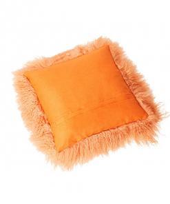 Bottom Tibetan Lambskin Pillow Covers Nectarine - Engel Worldwide