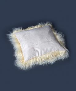Back Tibetan Lambskin Pillow Off White - Engel Worldwide