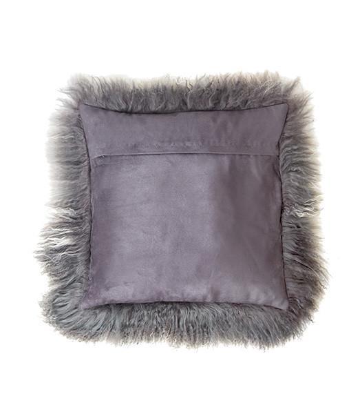 Bottom Tibetan Lambskin Pillow Pewter - Engel Worldwide