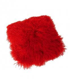 Top Tibetan Lambskin Pillow Scarlet - Engel Worldwide
