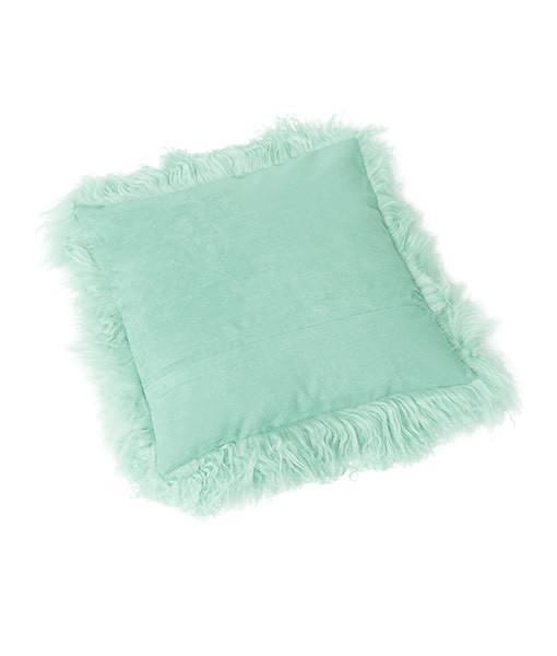 Back Tibetan Lambskin Pillow Sea Foam - Engel Worldwide