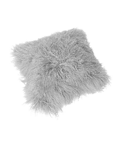 Top Tibetan Lambskin Pillow Cover Silver - Engel Worldwide