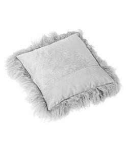 Bottom Tibetan Lambskin Pillow Cover Silver - Engel Worldwide