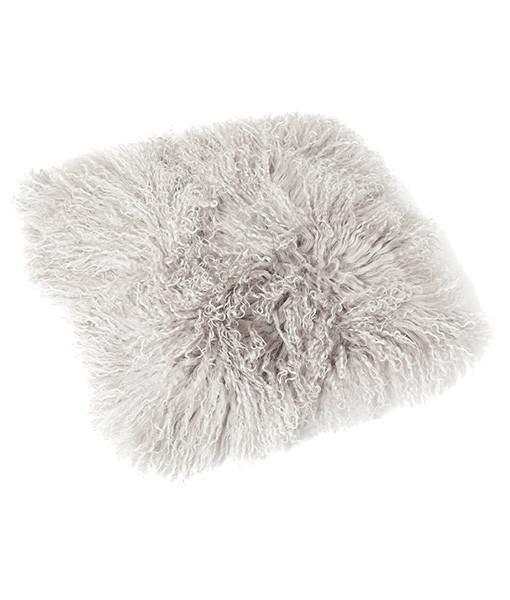 Top Tibetan Lambskin Pillow Silver with White Tips - Engel Worldwide