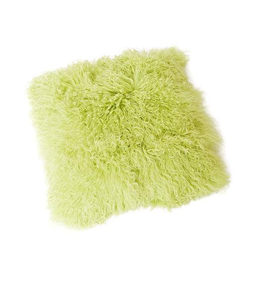 Top Tibetan Lambskin Pillow Spring Green - Engel Worldwide