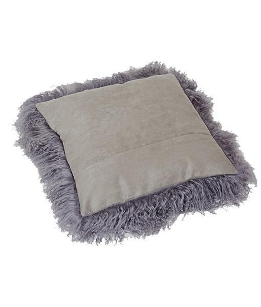 Bottom Tibetan Lambskin Pillow Cover Steel Gray - Engel Worldwide