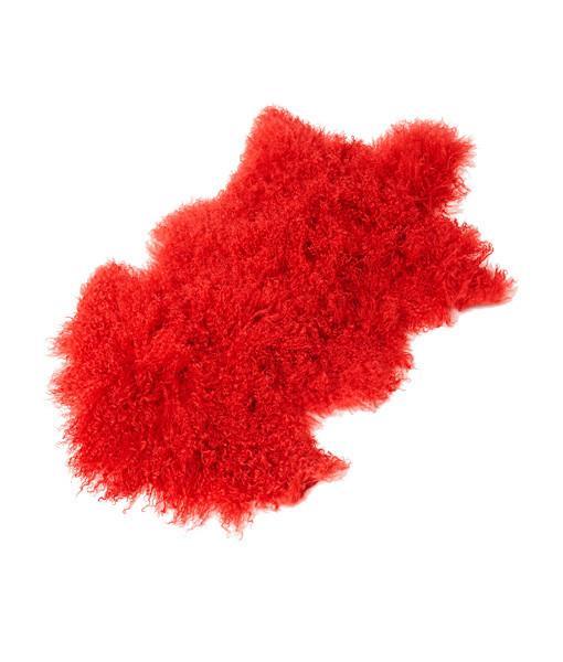 Tibetan Lambskin Pelt red