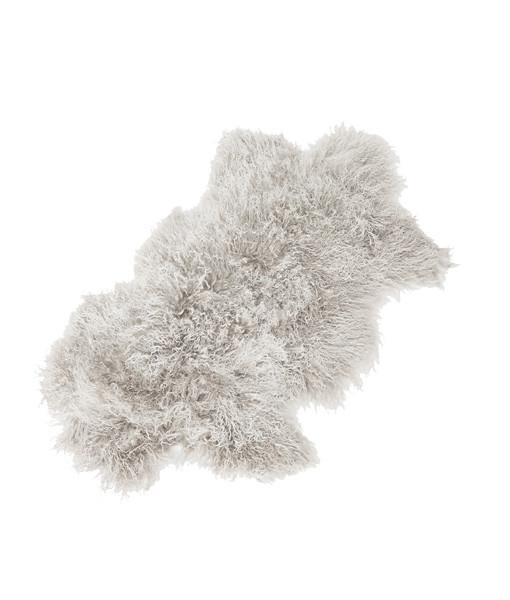 Tibetan Lambskin Pelt Silver with White Tips