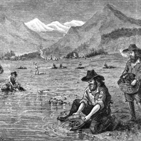 California Gold Rush Prospectors and Sheepskin 
