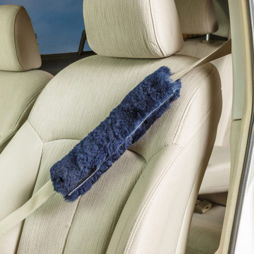 Engel Sheepskin Seat Belt Cover Blue