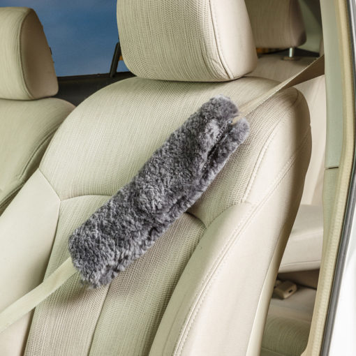 Engel Sheepskin Seat Belt Cover Pewter
