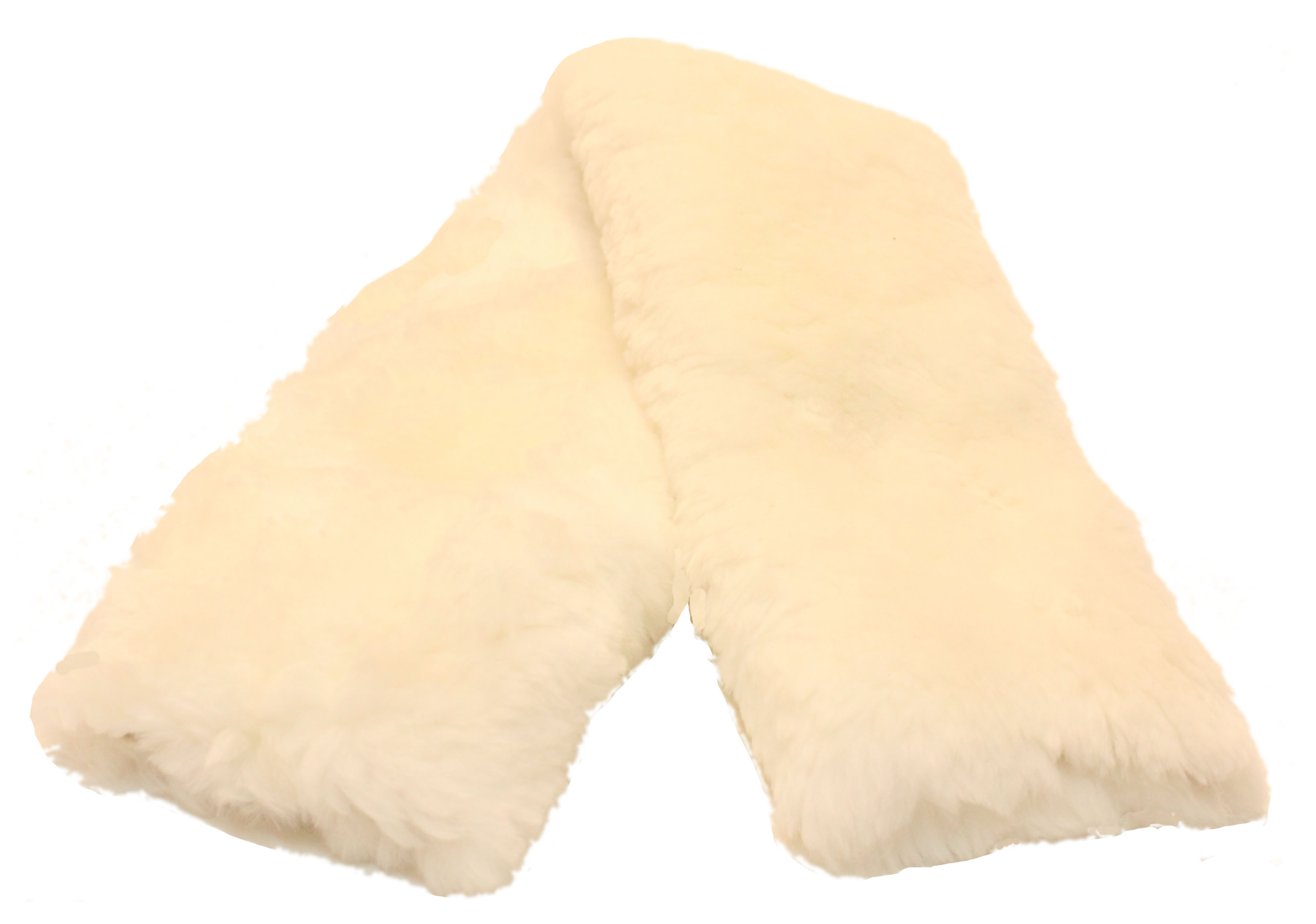 ONE SIZE WHITE BRAND NEW THICK FAUX FUR FLUFFY FABRIC GIRTH SLEEVE COVER 