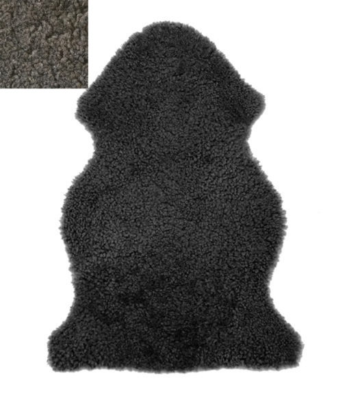 charcoal curly sheepskin rug engel worldwide